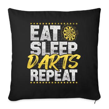 Dart Eat Sleep Repeat Dart Spieler Dartboard Dart - Sofakissenbezug 45 x 45 cm - Schwarz - Vorne