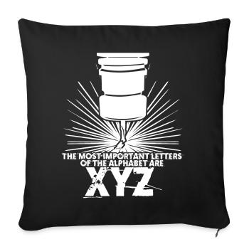 Machiniste Machine de fraisage CNC Turner - Housse de coussin décorative 45 x 45 cm - noir - Devant
