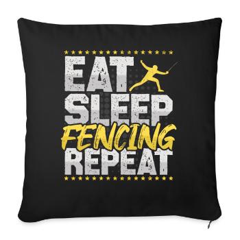 Fencing Eat Sleep Repeat Sword Fighting Swords - Sofa pillowcase 17,3'' x 17,3'' (45 x 45 cm) - black - Front