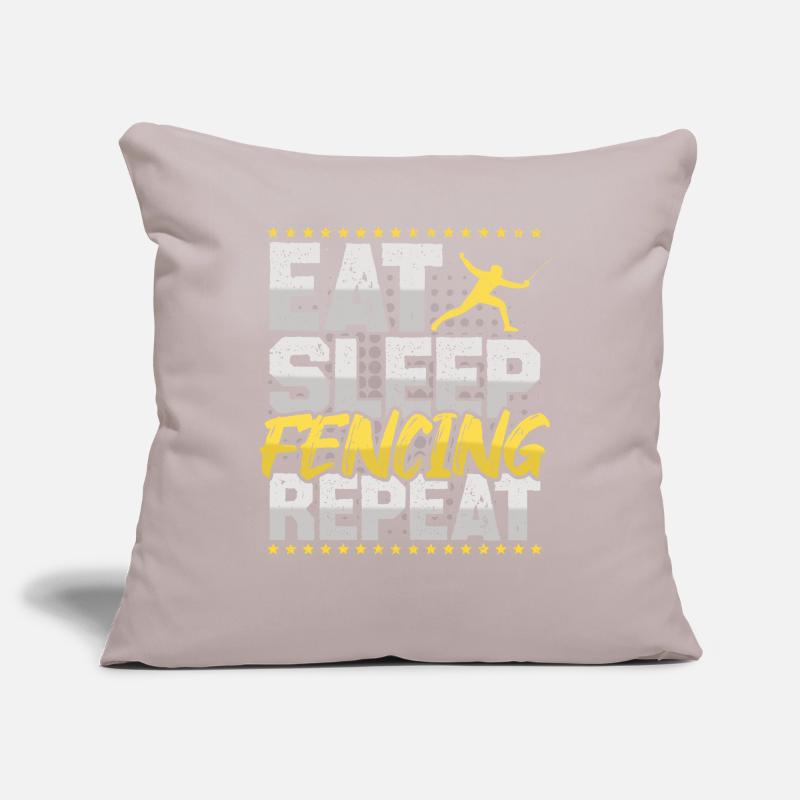 Escrime Manger Dormir Répéter Épée Épée de combat Housse de coussin décorative 45 x 45 cm
