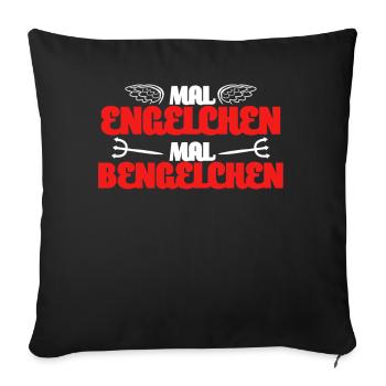 Engelchen Bengelchen Witz Bengel Engel - Sofakissenbezug 45 x 45 cm - Schwarz - Vorne