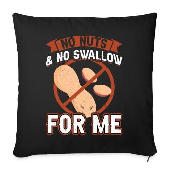 Pas de noix et pas de déglutition - Allergique aux arachides - Housse de coussin décorative 45 x 45 cm - noir - Devant