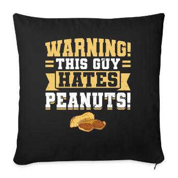 Ce gars déteste les arachides - Allergique aux arachides - Housse de coussin décorative 45 x 45 cm - noir - Devant