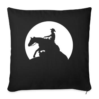 Reining Moon Riding Western Riding - Housse de coussin décorative 45 x 45 cm - noir - Devant