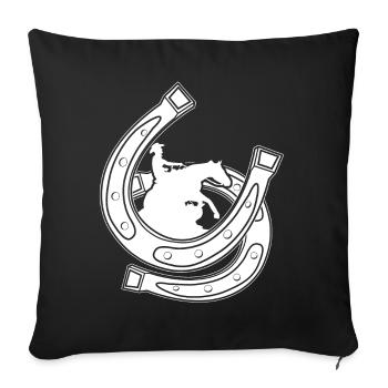 Reining Horseshoe Riding Western Riding - Housse de coussin décorative 45 x 45 cm - noir - Devant