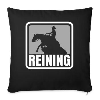 Reining Riding Dressage Western Riding - Housse de coussin décorative 45 x 45 cm - noir - Devant