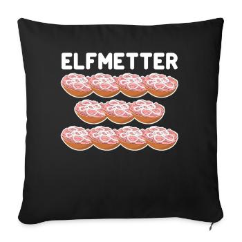 Mettbrötchen Elfmetter Mettigel Mett - Sofakissenbezug 45 x 45 cm - Schwarz - Vorne