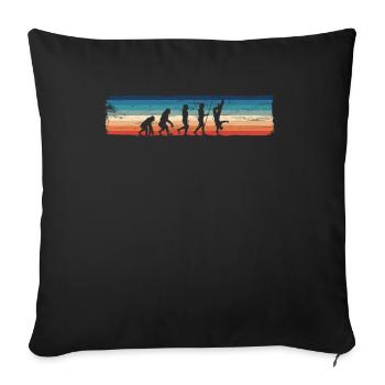 Retro Breakdancing Evolution - Fun - Sofa pillowcase 17,3'' x 17,3'' (45 x 45 cm) - black - Front