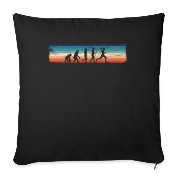 Retro Running Evolution – Funnier - Sofa pillowcase 17,3'' x 17,3'' (45 x 45 cm) - black - Front