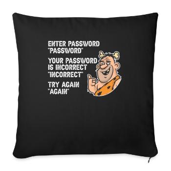 Funny Caveman - Sofa pillowcase 17,3'' x 17,3'' (45 x 45 cm) - black - Front