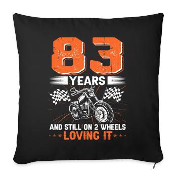 83 ans et toujours sur 2 roues 83e anniversaire - Housse de coussin décorative 45 x 45 cm - noir - Devant