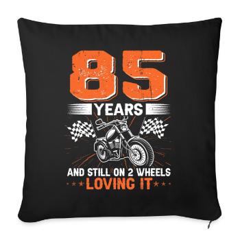 85 ans et toujours sur 2 roues 85e anniversaire - Housse de coussin décorative 45 x 45 cm - noir - Devant