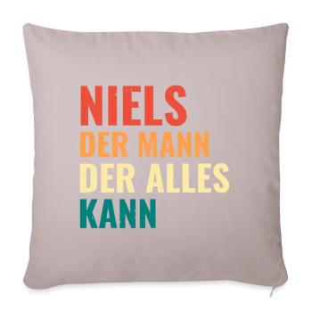 Niels Der Mann Der Alles Kann Vorname Niels - Sofakissenbezug 45 x 45 cm - helles Taupe - Vorne