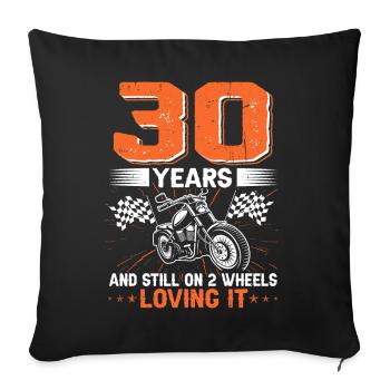 30 ans et toujours sur 2 roues 30e anniversaire - Housse de coussin décorative 45 x 45 cm - noir - Devant