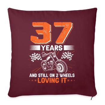 37 Years And Still On 2 Wheels 37th Birthday - Sofa pillowcase 17,3'' x 17,3'' (45 x 45 cm) - burgundy - Front