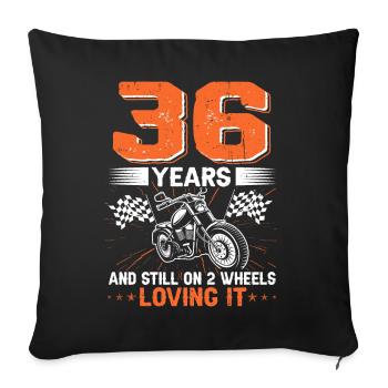 36 ans et toujours sur 2 roues 36e anniversaire - Housse de coussin décorative 45 x 45 cm - noir - Devant