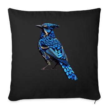 Geometric Blue Jay Bird Colorful Abstract Birding - Sofakissenbezug 45 x 45 cm - Schwarz - Vorne