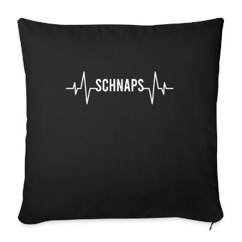 Schnaps Herzschlag - Sofakissenbezug 45 x 45 cm - Schwarz - Vorne