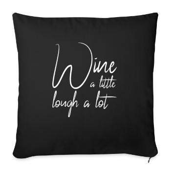 lustiger Wein Spruch - Sofakissenbezug 45 x 45 cm - Schwarz - Vorne