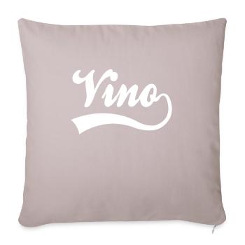 Wein Vino Schriftzug - Sofakissenbezug 45 x 45 cm - helles Taupe - Vorne