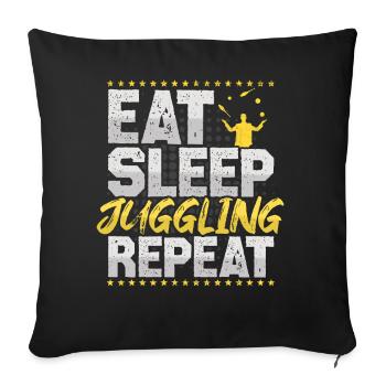 Jongler Manger Dormir Répéter Cirque Jongler - Housse de coussin décorative 45 x 45 cm - noir - Devant