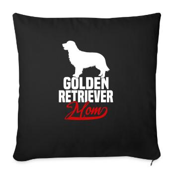 Maman Golden Retriever - Housse de coussin décorative 45 x 45 cm - noir - Devant
