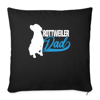 Papa Rottweiler - Housse de coussin décorative 45 x 45 cm - noir - Devant