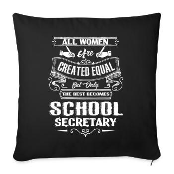 School Secretary Proud School Secretary - Sofa pillowcase 17,3'' x 17,3'' (45 x 45 cm) - black - Front