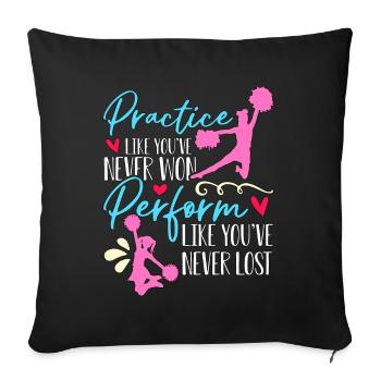 Pratique du cheerleading comme vous n’avez jamais applaudi - Housse de coussin décorative 45 x 45 cm - noir - Devant