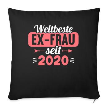 Weltbeste Ex-Frau seit 2020 Scheidungs - Sofakissenbezug 45 x 45 cm - Schwarz - Vorne