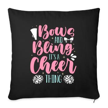 Cheerleading s’incline et bling c’est une acclamation - Housse de coussin décorative 45 x 45 cm - noir - Devant