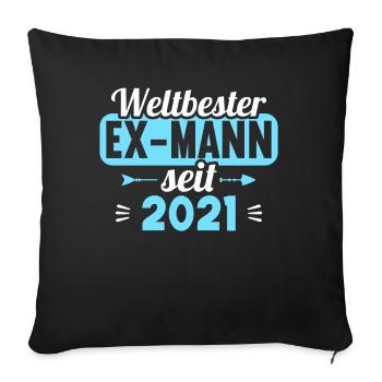 Weltbester Ex-Mann seit 2021 Scheidungs - Sofakissenbezug 45 x 45 cm - Schwarz - Vorne