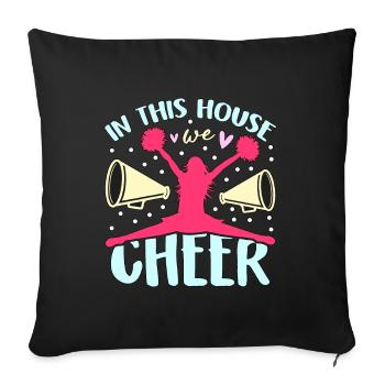 Cheerleading In This House We Cheer Squad Dancer - Housse de coussin décorative 45 x 45 cm - noir - Devant