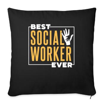 Meilleur travailleur social de tous les temps en travail social - Housse de coussin décorative 45 x 45 cm - noir - Devant