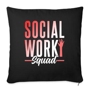 Équipe de travail social Travailleur social Travail social - Housse de coussin décorative 45 x 45 cm - noir - Devant