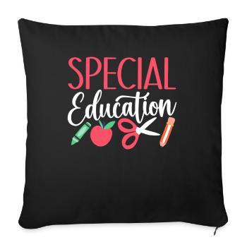 Special education Special education Special education teacher Profession - Sofa pillowcase 17,3'' x 17,3'' (45 x 45 cm) - black - Front