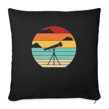 Retro Cosmologist Astronomy Photographer Starry Sky - Sofa pillowcase 17,3'' x 17,3'' (45 x 45 cm) - black - Front