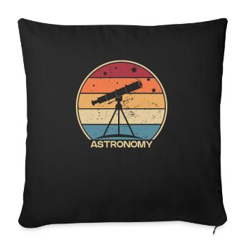 Retro Kosmologe Astronomiefotograf Sternenhimmel - Sofakissenbezug 45 x 45 cm - Schwarz - Vorne