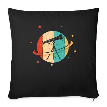 Rétro Starry Sky Cosmologiste Astronomy Photographe - Housse de coussin décorative 45 x 45 cm - noir - Devant