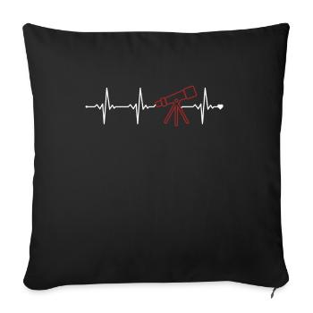 Astronomy Heartbeat Astronomy Photographer Cosmologist - Sofa pillowcase 17,3'' x 17,3'' (45 x 45 cm) - black - Front