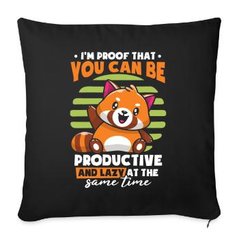 You Can Be Productive And Lazy At The Same Time - Sofa pillowcase 17,3'' x 17,3'' (45 x 45 cm) - black - Front