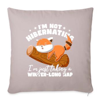 Je fais juste une sieste hivernale Panda roux - Housse de coussin décorative 45 x 45 cm - taupe clair - Devant