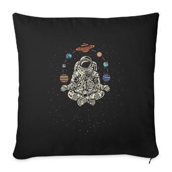 Yoga Teacher Rocket Astronaut - Sofa pillowcase 17,3'' x 17,3'' (45 x 45 cm) - black - Front