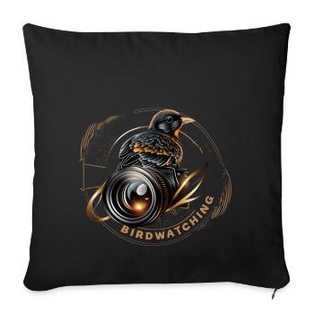 Bird Watching Birding Ornithologist - Sofa pillowcase 17,3'' x 17,3'' (45 x 45 cm) - black - Front