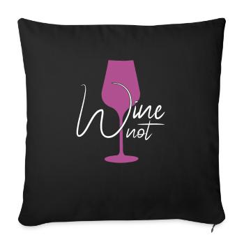 funny wine saying - Sofa pillowcase 17,3'' x 17,3'' (45 x 45 cm) - black - Front