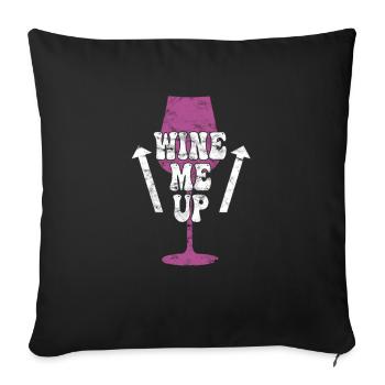 funny wine saying - Sofa pillowcase 17,3'' x 17,3'' (45 x 45 cm) - black - Front
