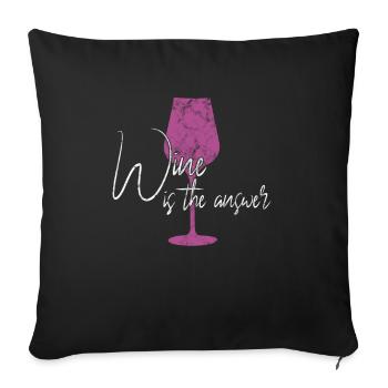 Réponse du vin en disant - Housse de coussin décorative 45 x 45 cm - noir - Devant