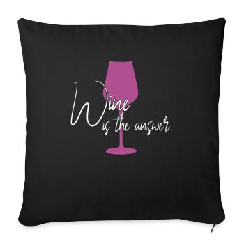 Réponse du vin en disant - Housse de coussin décorative 45 x 45 cm - noir - Devant
