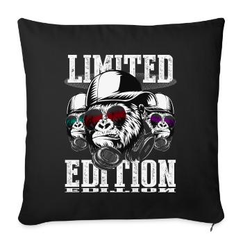 Édition Deluxe Limitée DJ Gorilla Design - Housse de coussin décorative 45 x 45 cm - noir - Devant