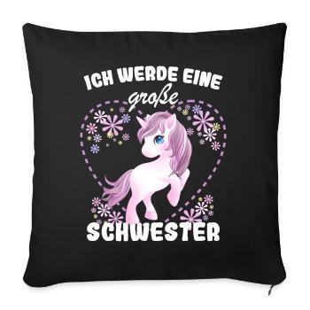 Ich Werde Eine Große Schwester 2024 - Sofakissenbezug 45 x 45 cm - Schwarz - Vorne